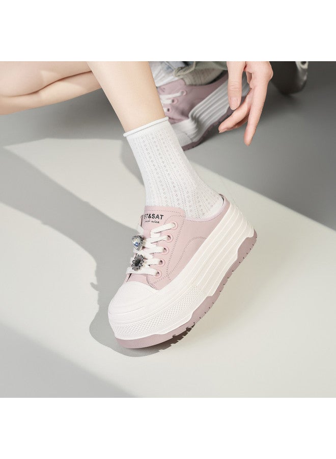 St&Sat Cm Platform】new Thick-soled Slip-on Mules For Women, Casual Platform Sandals, Outdoor Wear Women's Shoes - Image 2