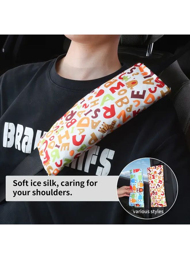 Car Seat Belt Shoulder Pad Four Seasons Anti Slip Breathable Cover Brown - Image 1