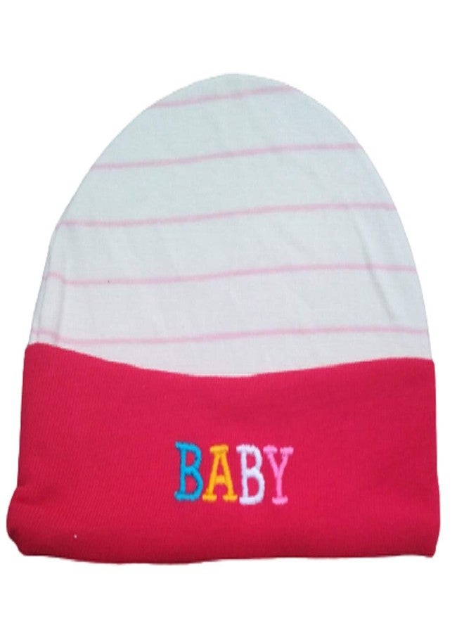 Lappu Baby Button Bibs/Apron Cute Multi Print| Waterproof Bib Set With Newborn Baby Cap Mitten Booties Set (Red) - Image 3