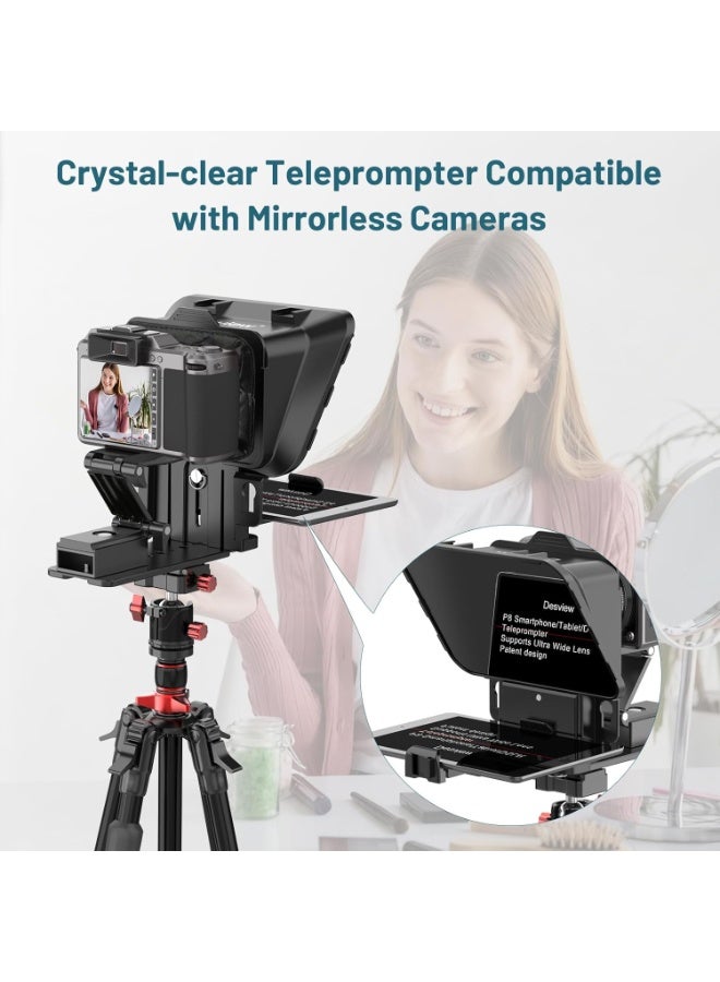 Desview P8 Teleprompter For Smartphones And Tablets – Professional Video Recording Teleprompter With Remote Control, Beam Splitter Glass And Adjustable Mount For Content Creation - Image 5