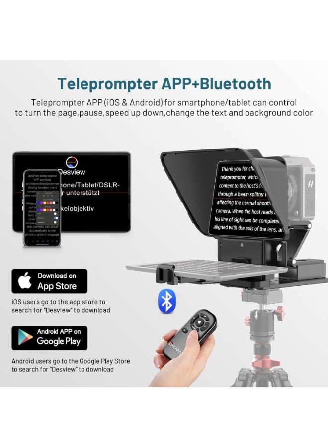 Desview P8 Teleprompter For Smartphones And Tablets – Professional Video Recording Teleprompter With Remote Control, Beam Splitter Glass And Adjustable Mount For Content Creation - Image 4