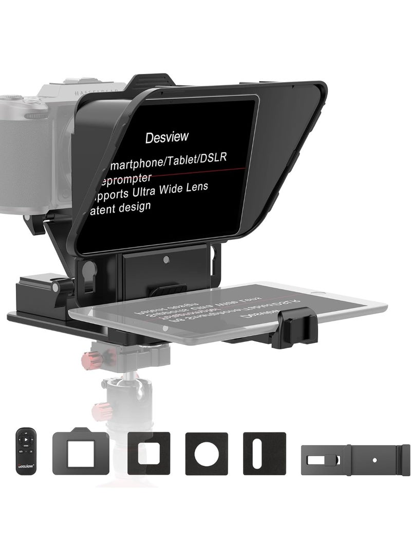 Desview P8 Teleprompter For Smartphones And Tablets – Professional Video Recording Teleprompter With Remote Control, Beam Splitter Glass And Adjustable Mount For Content Creation - Image 1