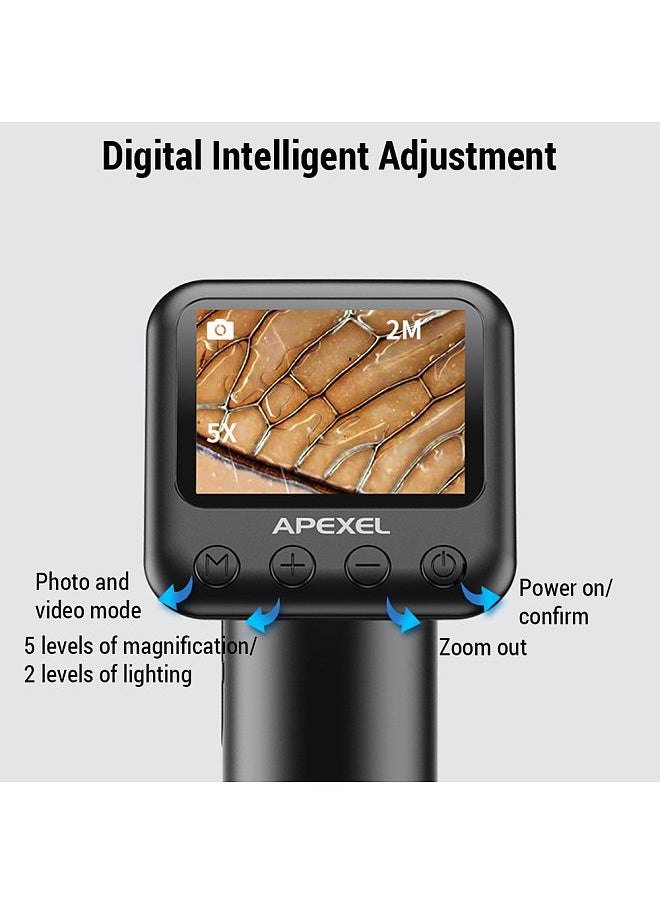 APEXEL Handheld Digital Microscope 2 Inch LCD Screen 400X Pocket Microscope Electronic Magnifier Camera  - Image 2