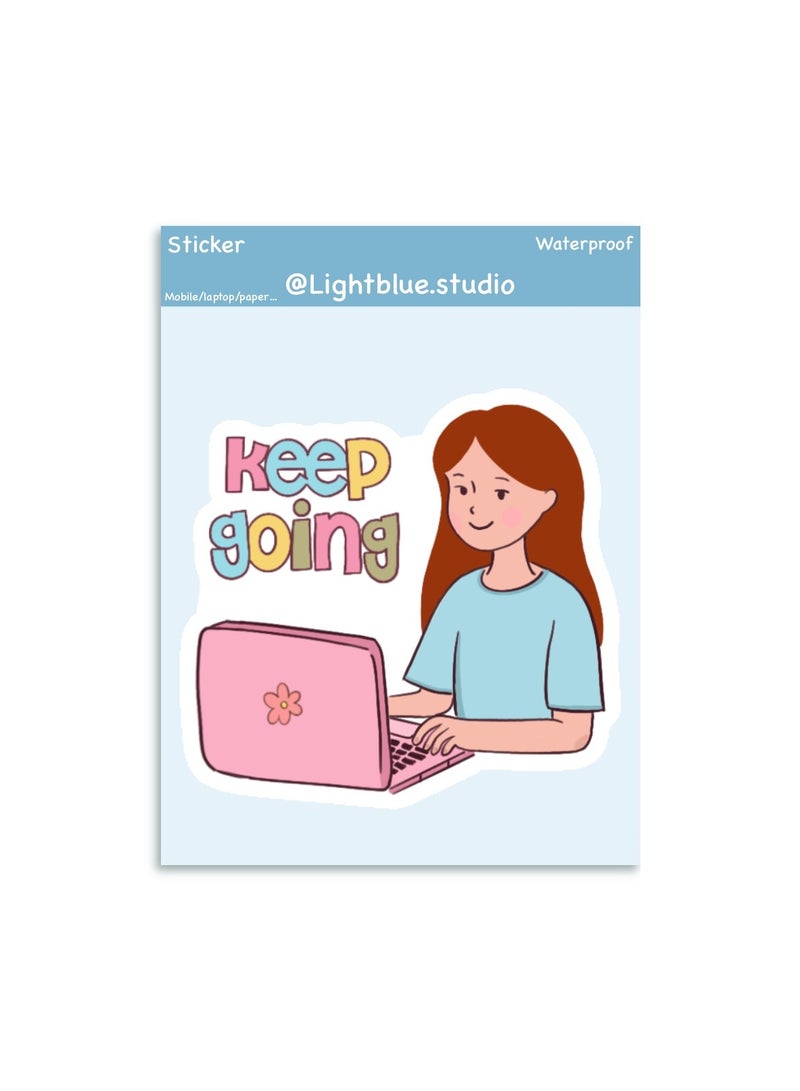 Boomah Accessories 1-Piece Creative Motivation Girl Power Waterproof Vinyl Stickers, Keep Going,  for Laptop , Mobile , Mug , Skateboard , Guitar for kids, adult , girls, nursery 8x6cm - Image 2