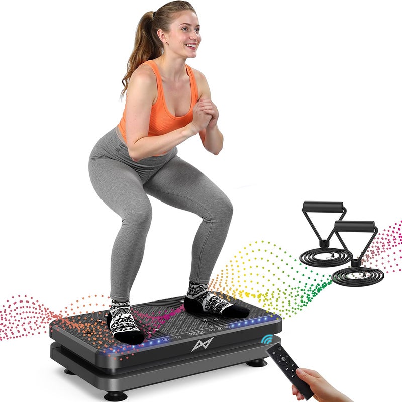 AXV Vibration Plate Fitness Platform Exercise Machine Vibrating Shaking Full Body Shaker Workout Vibrate Stand Shake Board Sport Gym for Weight Loss Fat Burner for Women Men - Image 1