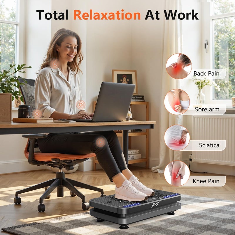 AXV Vibration Plate Fitness Platform Exercise Machine Vibrating Shaking Full Body Shaker Workout Vibrate Stand Shake Board Sport Gym for Weight Loss Fat Burner for Women Men - Image 4