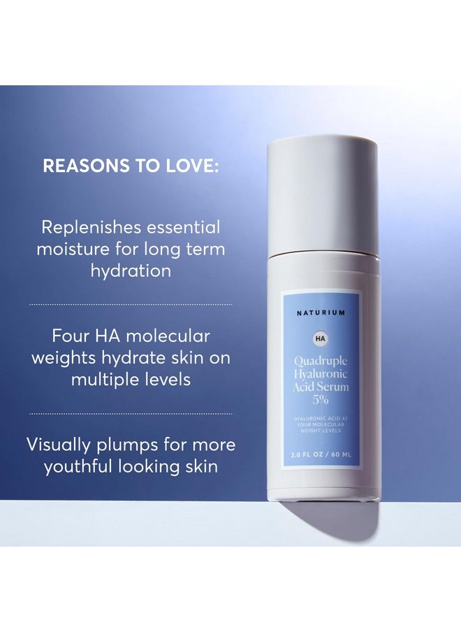 NATURIUM Naturium Quadruple Hyaluronic Acid Serum 5% Jumbo, Hydrating & Plumping Face Serum, Anti-Aging & Moisturizing Skin Care, Fragrance-Free, 2 oz  - Image 3