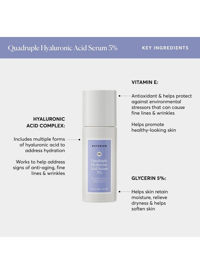 NATURIUM Naturium Quadruple Hyaluronic Acid Serum 5% Jumbo, Hydrating & Plumping Face Serum, Anti-Aging & Moisturizing Skin Care, Fragrance-Free, 2 oz  - Image 5