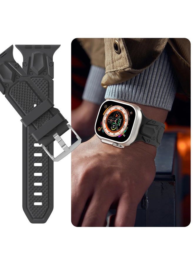 Bandiction - Sport Bands Compatible with Apple Watch Ultra Band, Wide Soft Silicone Apple Watch Band 49mm 45mm 44mm 42mm for Men, Waterproof Replacement Strap for iWatch Ultra 2 Series 9 8 7 6 5 4 SE - Image 1