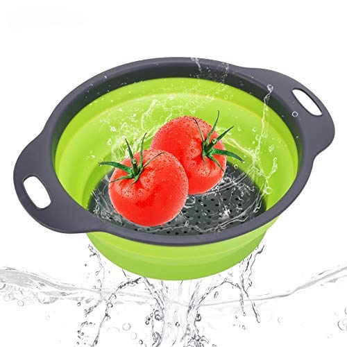CONNECTWIDE STORE77 Collapsible Colander Kitchen Strainer, Environmentally Friendly Non-Toxic Easy to Clean Silicone Space-Saving Foldable Filter Colander Size 24 Cm  - Image 4