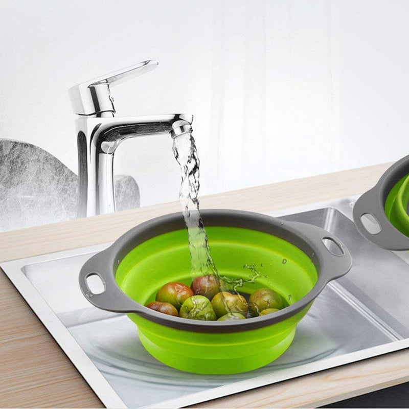 CONNECTWIDE STORE77 Collapsible Colander Kitchen Strainer, Environmentally Friendly Non-Toxic Easy to Clean Silicone Space-Saving Foldable Filter Colander Size 24 Cm  - Image 3