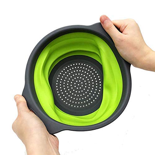 CONNECTWIDE STORE77 Collapsible Colander Kitchen Strainer, Environmentally Friendly Non-Toxic Easy to Clean Silicone Space-Saving Foldable Filter Colander Size 24 Cm  - Image 2