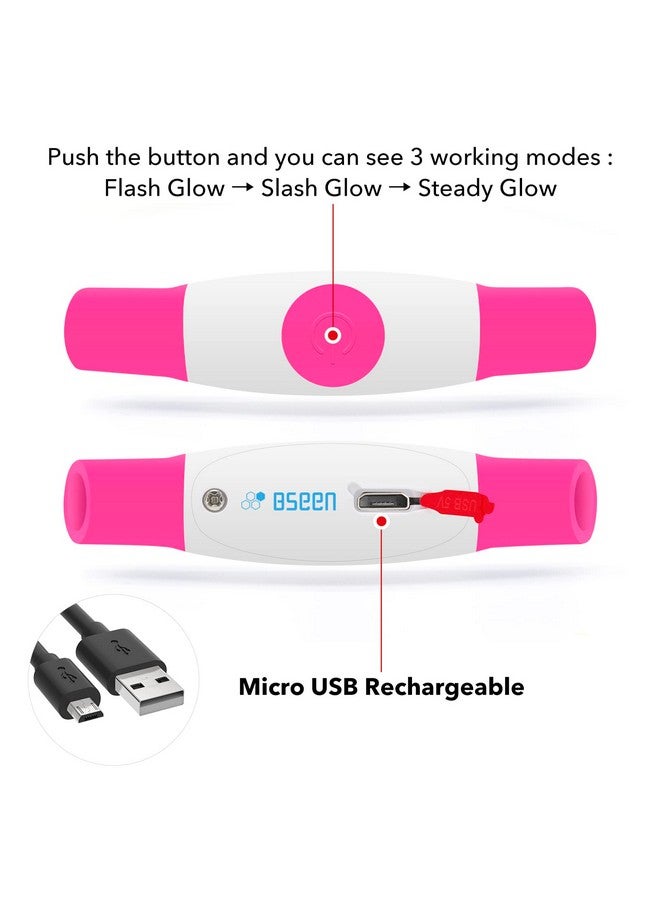 BSEEN Led Dog Collar, BSEEN USB Rechargeable Flash Dog Necklace Light, Pet Safety Collar Makes Your Beloved Dogs Be Seen at Night for Small Medium Large Dogs(Pink) - Image 3