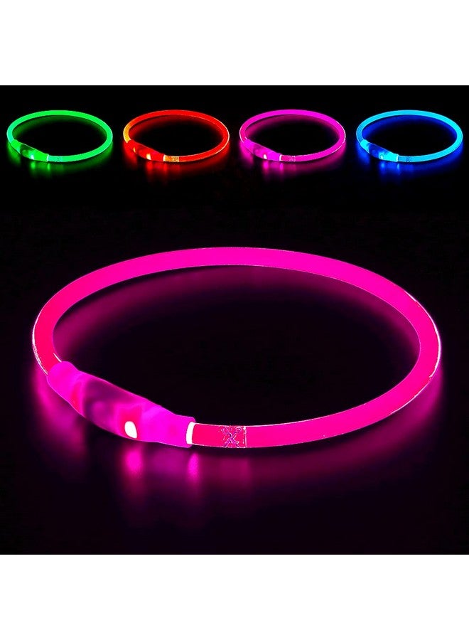 BSEEN Led Dog Collar, BSEEN USB Rechargeable Flash Dog Necklace Light, Pet Safety Collar Makes Your Beloved Dogs Be Seen at Night for Small Medium Large Dogs(Pink) - Image 1