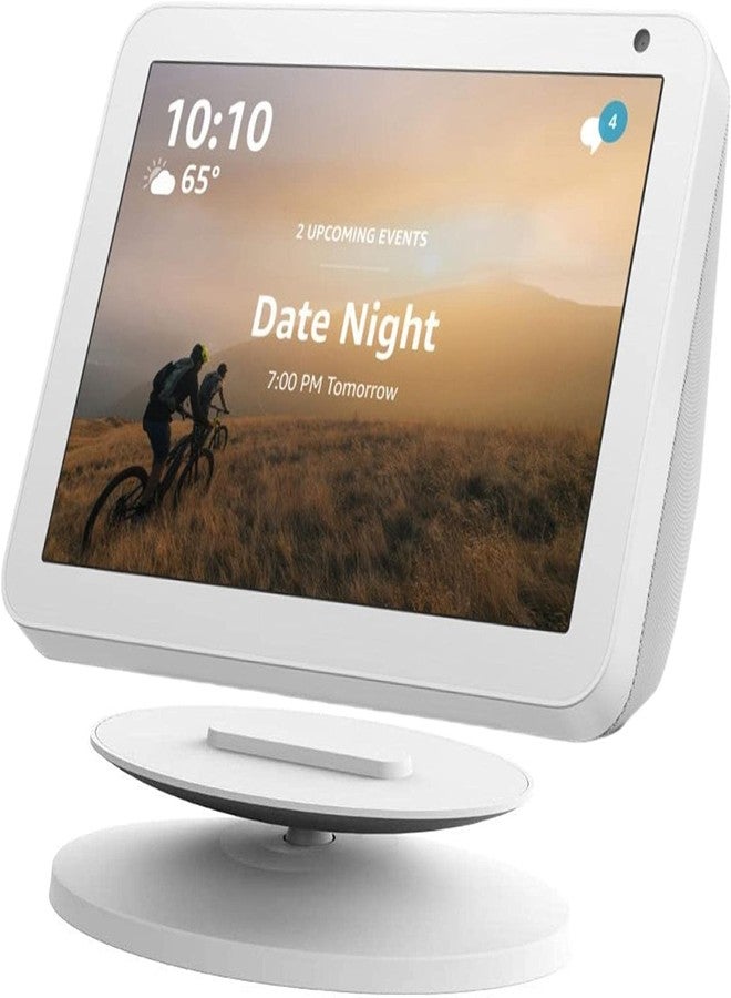 Sintron Smart Display Stand for Echo Show 5 & Echo Show 8 (1st Gen and 2nd Gen) - Adjustable Magnetic Stand Mount with 360 Degree Rotation, Swivel and Tilt Function, and Anti-Slip Base (White) - Image 1