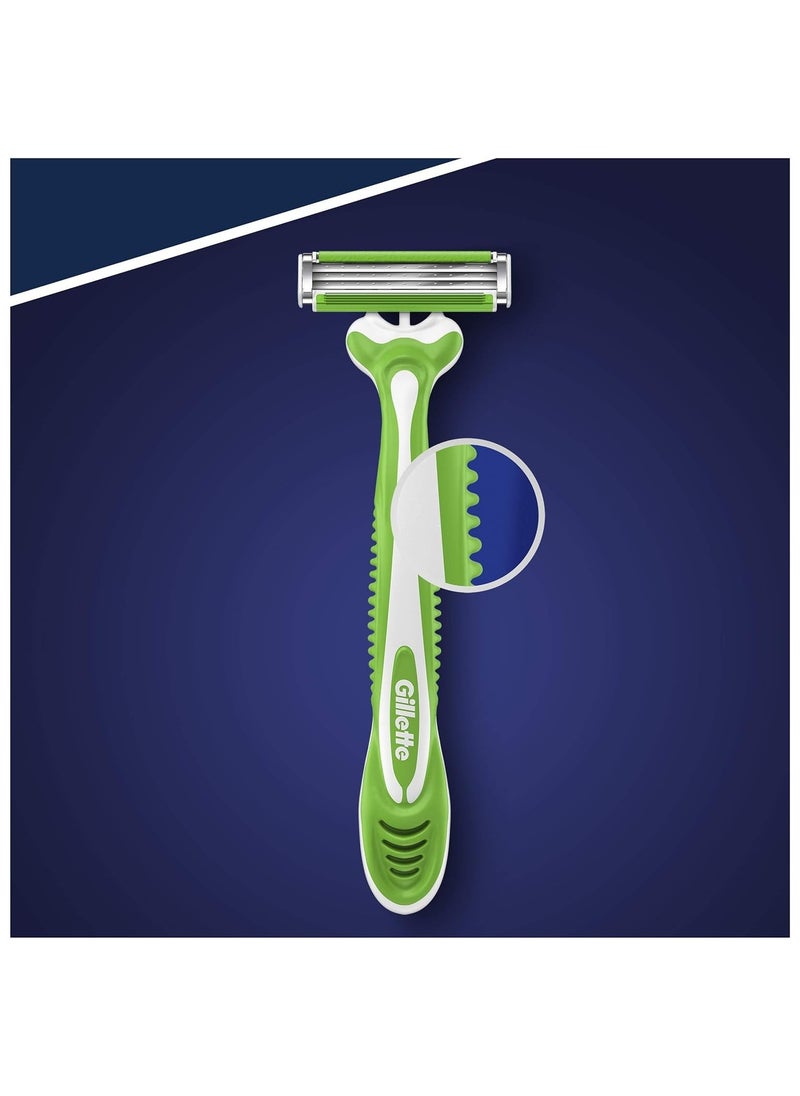 Gillette Gillette Blue 3 Sensitive Men's Disposable Razors 9+3 Razors – Pack of 12 – Packaging May Vary  - Image 2