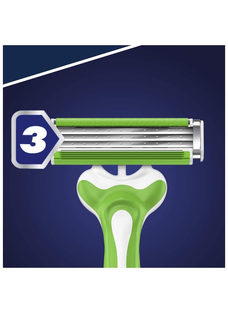 Gillette Gillette Blue 3 Sensitive Men's Disposable Razors 9+3 Razors – Pack of 12 – Packaging May Vary  - Image 3