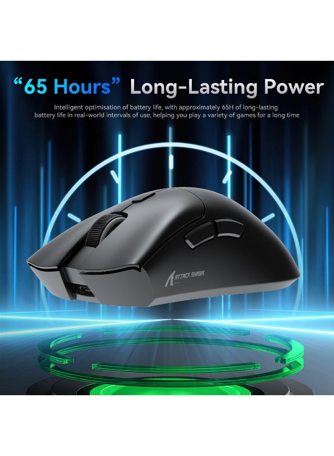 هجوم القرش ATTACK SHARK R1 Wireless/Wired Gaming Mouse Black  - Image 4