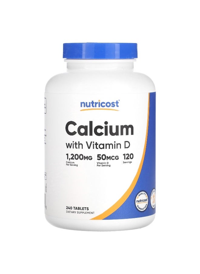 Nutricost - Nutricost, Calcium with Vitamin D, 240 Tablets - Image 1
