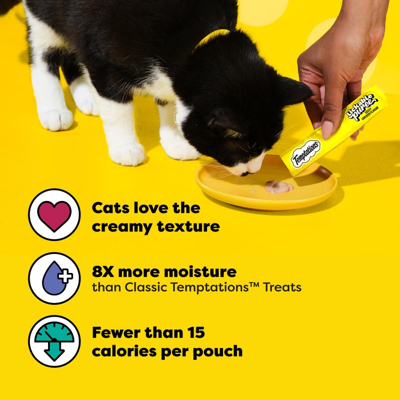 Temptations Creamy Puree Squeezable Lickable Cat Treats, Wet Cat Treats with Chicken, 0.42 oz. Tubes, 16 Count - Image 4
