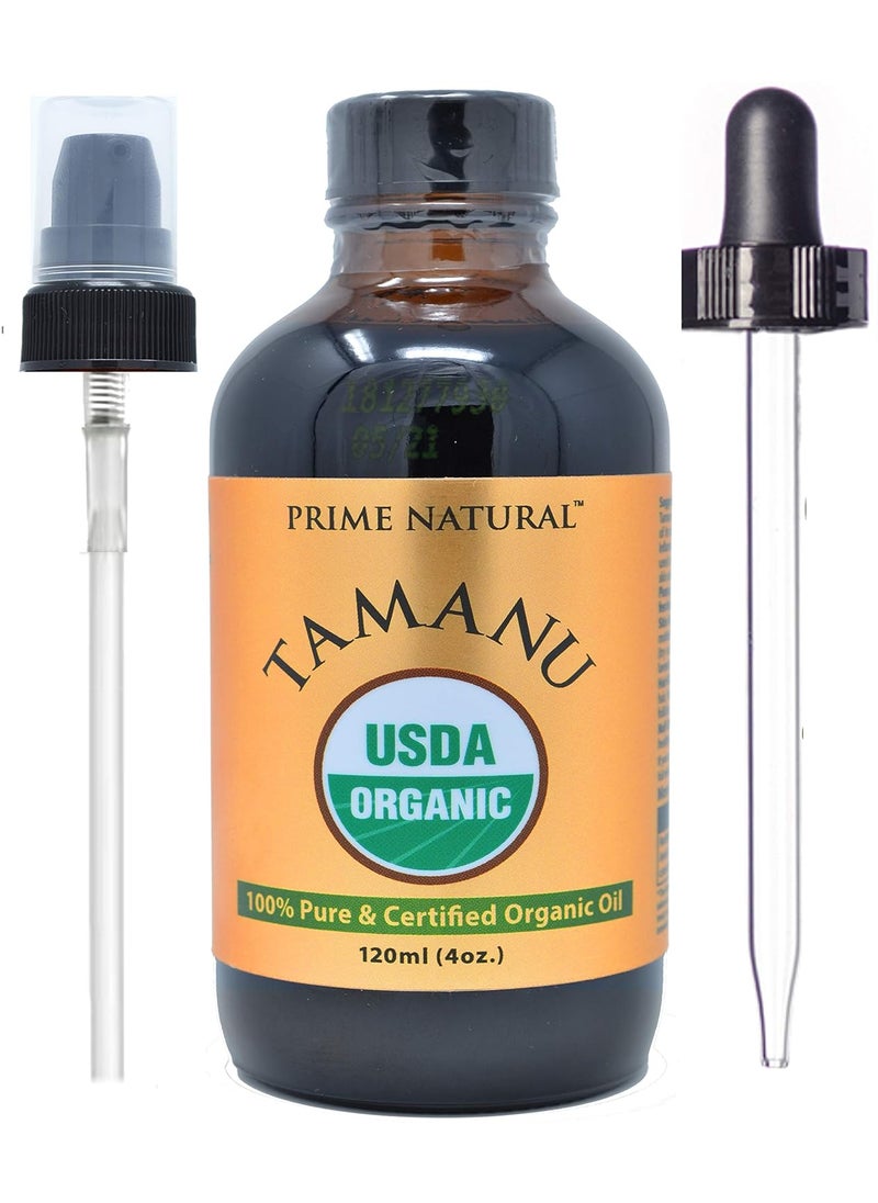 Prime Natural - Prime Natural Organic Tamanu Oil  USDA Certified 100 Pure Cold Pressed Unrefined Virgin 4oz  120ml for Face Hair  Skin Care  Natural Moisturizer - Image 1