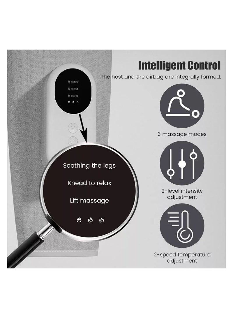 جهاز تدليك الساق الكهربائي اللاسلكي مع حرارة وضغط هوائي، لفافة تدليك للربلة لتحسين الدورة الدموية واسترخاء العضلات وتخفيف الدوالي، قابل للتعديل وقابل لإعادة الشحن عبر USB (قطعة واحدة) - Image 3