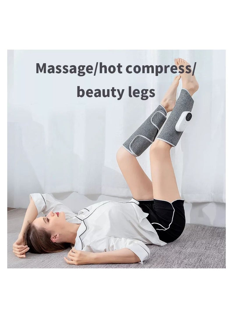 جهاز تدليك الساق الكهربائي اللاسلكي مع حرارة وضغط هوائي، لفافة تدليك للربلة لتحسين الدورة الدموية واسترخاء العضلات وتخفيف الدوالي، قابل للتعديل وقابل لإعادة الشحن عبر USB (قطعة واحدة) - Image 5