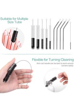 TYCOM Cleaning Brush for Bottle Tube Nozzle, Stainless Steel Multi-purpose Nylon Pipe Drinking Straws Cleaning Brush Set for Jewelry, Keyboard, 10pcs Black  - Image 4