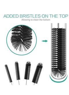 TYCOM Cleaning Brush for Bottle Tube Nozzle, Stainless Steel Multi-purpose Nylon Pipe Drinking Straws Cleaning Brush Set for Jewelry, Keyboard, 10pcs Black  - Image 5