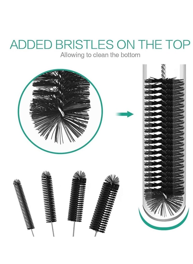 TYCOM Cleaning Brush for Bottle Tube Nozzle, Stainless Steel Multi-purpose Nylon Pipe Drinking Straws Cleaning Brush Set for Jewelry, Keyboard, 10pcs Black  - Image 5