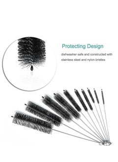 Cleaning Brush for Bottle Tube Nozzle, Stainless Steel Multi-purpose Nylon Pipe Drinking Straws Cleaning Brush Set for Jewelry, Keyboard, 10pcs Black - pzsku/Z5D4A7C24EBA67423A749Z/45/_/1678869899/fabb2bfe-0724-4373-a0f2-752b3253baef