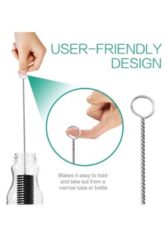 TYCOM Cleaning Brush for Bottle Tube Nozzle, Stainless Steel Multi-purpose Nylon Pipe Drinking Straws Cleaning Brush Set for Jewelry, Keyboard, 10pcs Black  - Image 3