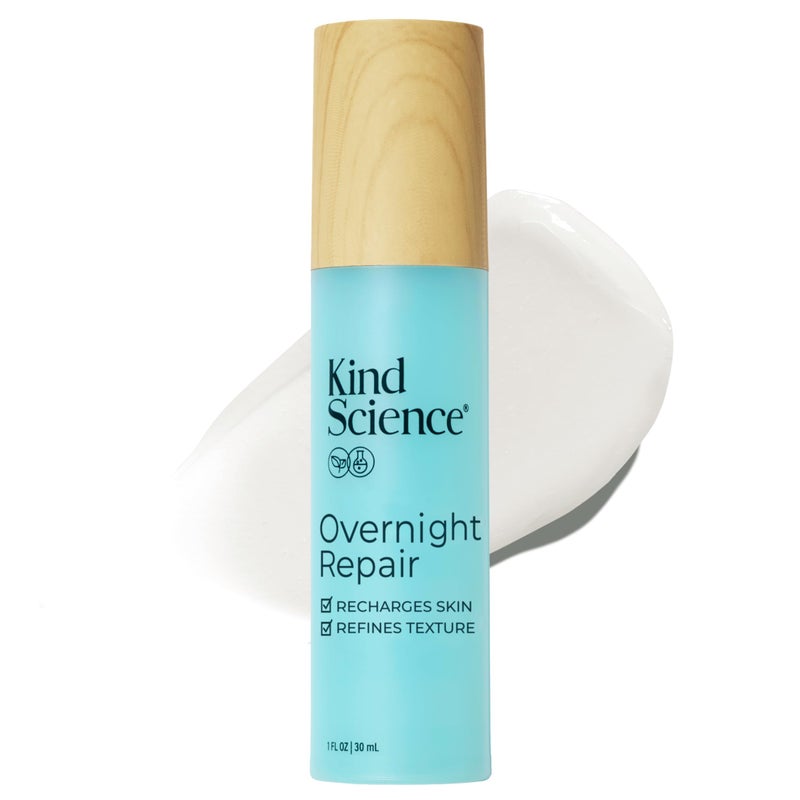 Kind Science Overnight Repair Night Moisturizer for Face - Night Cream for Women Anti Aging to Re-Energize & Hydrate Look of Tired Skin with Niacinamide & Shea Butter - Fragrance Free, Cruelty Free - Image 1