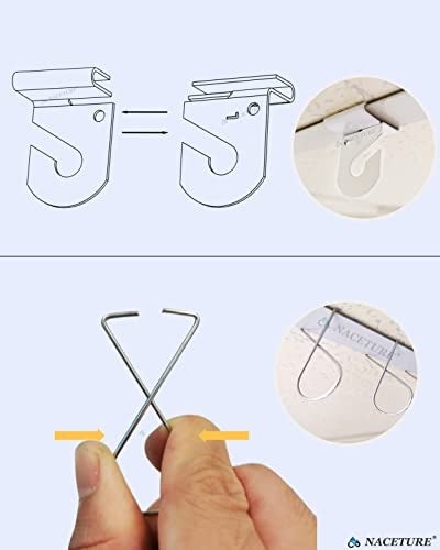 NACETURE 75 PCS Drop Ceiling Hooks – 25 Heavy Duty Ceiling Hooks + 50 Clip-on Tile Hangers, No-Drill, Hold 15 lbs – for Hanging Lights, Decorations, Plants in Home, Office, Classroom - Image 3