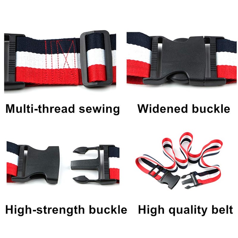 ZARPMA Baby Adjustable Safety Belt,Safety Harness for Child Kid Infant Safe Strap 5cm Width for Pushchair,HighChair,Child Chair,Stroller,Pram Buggy(Blue-White-Red) - Image 2