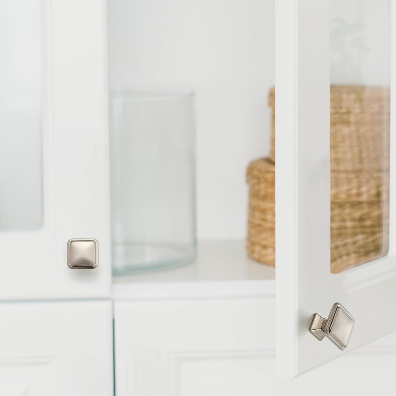 Ravinte Decor 25 حزمة مقابض خزانة من النيكل المصقول - مقابض المطبخ والأدراج 1.2 بوصة مربعة من أجهزة الخزانة الصلبة - Image 5