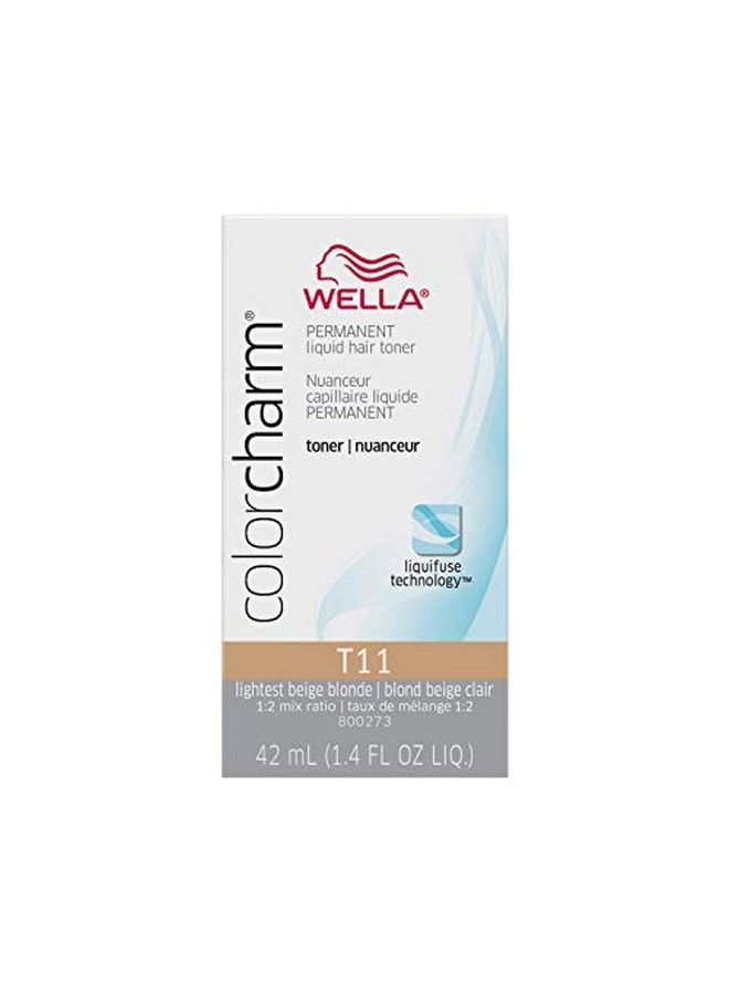 WELLA Color Charm Wella Colorcharm Hair Toner Neutralize Brass With Liquifuse Technologyt11 Lightest Beige Blonde 1.4 Oz - Image 1