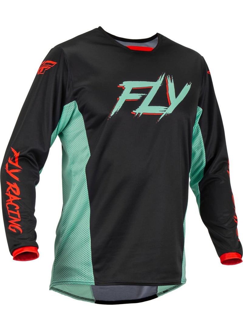 FLY Black-Green-Red Colorblock Breathable Mesh Off-Road Motorcycle Riding Jersey size 2XL