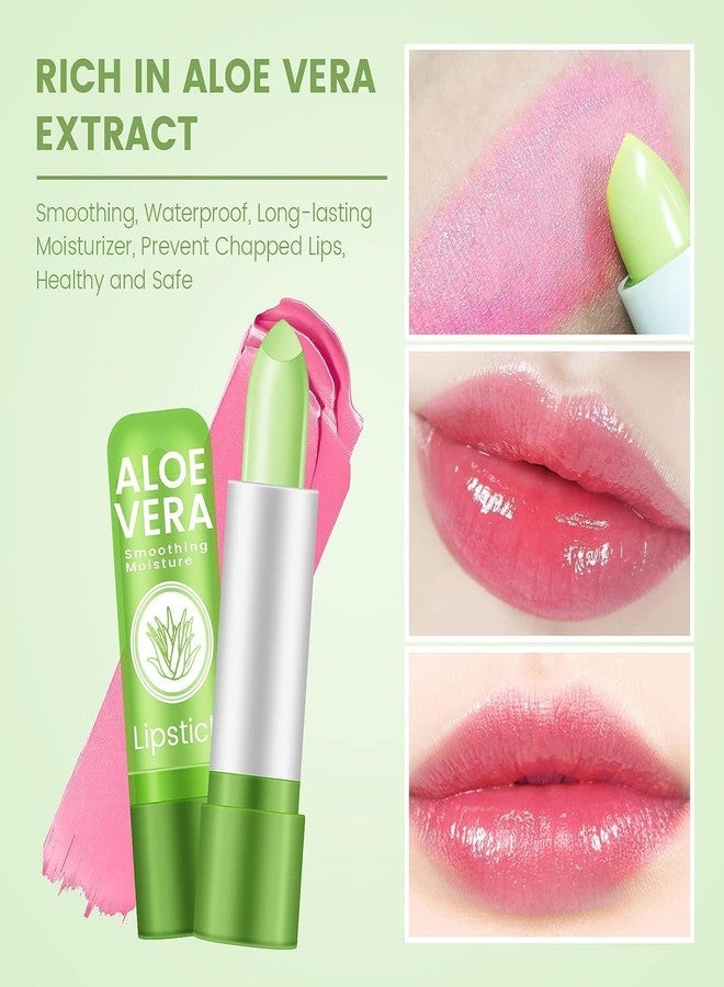 Aasakt Aloe Vera Color Changing Lipstick Lip Blam, Long Lasting Aloe Vera Lip Gloss Set Aloe Vera Lipstick, Matte Finish - (Pack of 2) - Image 4