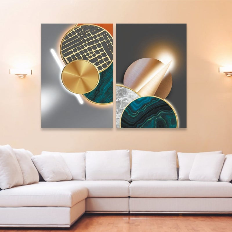 Marktna A double canvas painting with a modern design, total size 80 x 60 cm - Image 1