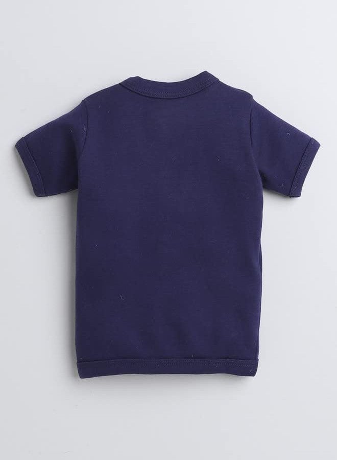 BUMZEE Navy & Multi Boys Half Sleeves Regular Fit Jablas Pack of 3 Age - 0-3 Months (Peb8213B-Nbl.Mlt) - Image 5