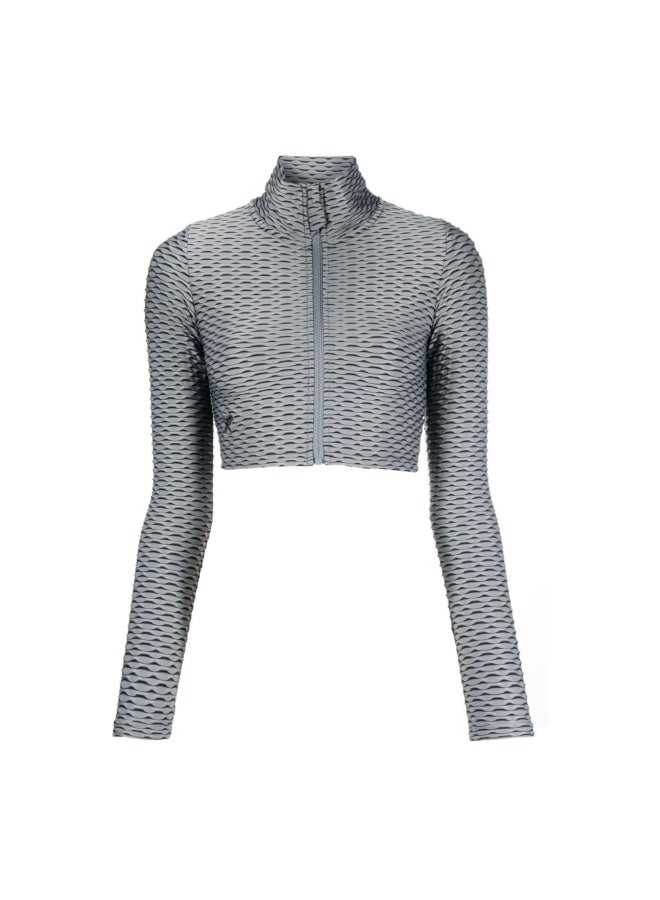 Tessitura Crop zipper top 3D - Grey - Image 3