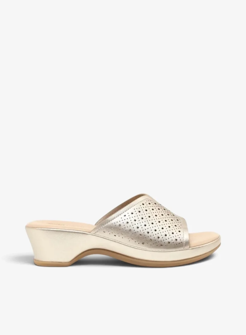 Bata Perforated Comfort Wedge Sandals