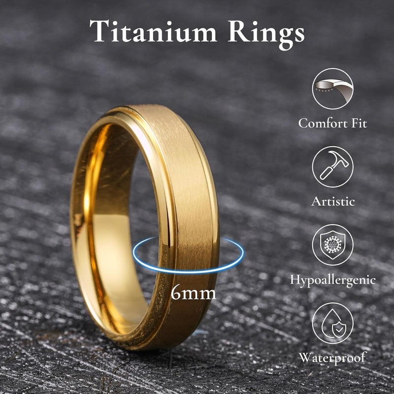 King Will Titanium Wedding Band for Men Women- 3-10mm Width Black/Sliver/Gold High Purity Titanium Promise Wedding Ring Comfort Fit for Daily Wear Size 6-14 - Image 3