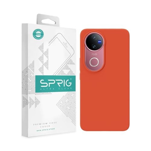 SPRIG Compatible with iQOO Z10R 5G Premium SilkTone Back Cover Drop Tested Shock Proof Mobile Case for Men, Women, Boys and Girls with Camera Protection (Orange) - Image 1