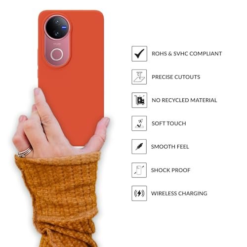 SPRIG Compatible with iQOO Z10R 5G Premium SilkTone Back Cover Drop Tested Shock Proof Mobile Case for Men, Women, Boys and Girls with Camera Protection (Orange) - Image 4