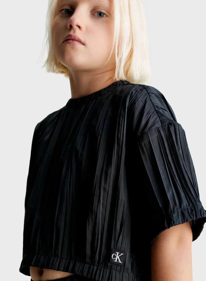 Calvin Klein Jeans Kids Logo Plisse Top