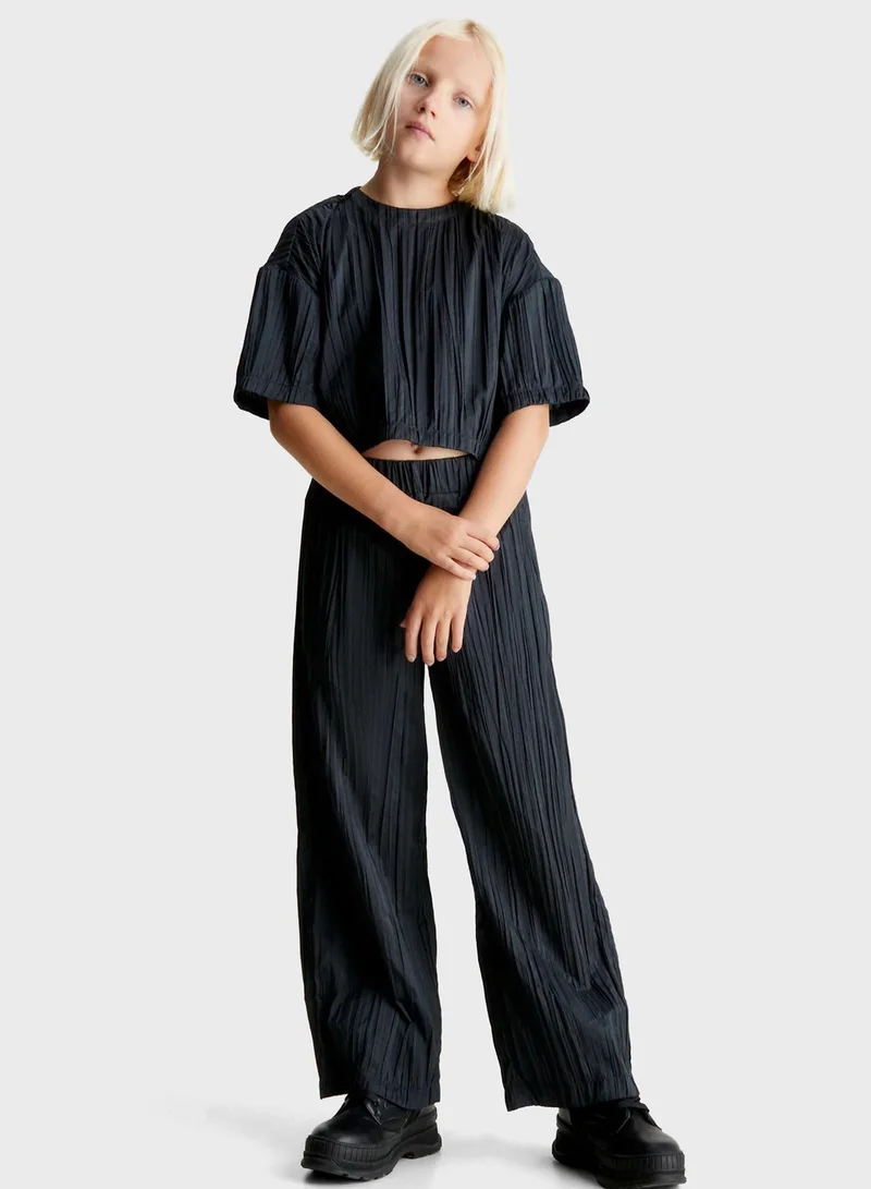 Calvin Klein Jeans Kids Logo Plisse Top