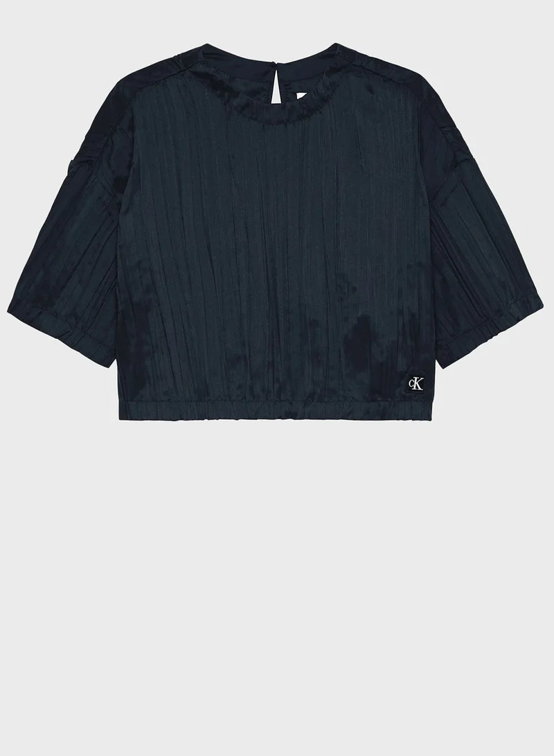 Calvin Klein Jeans Kids Logo Plisse Top