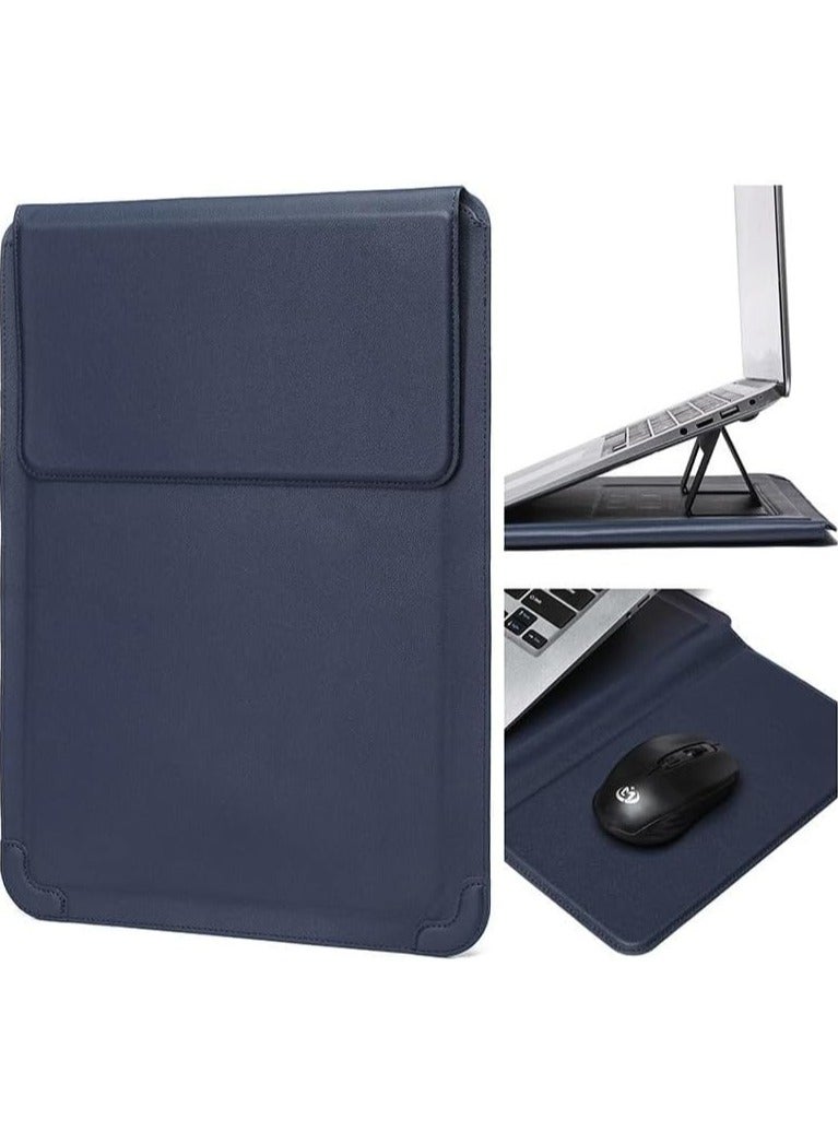 general 15-16 Inch Laptop Sleeve with Stand and Mouse Pad Leather Laptop Case Notebook Computer Protective Cover Slim Bag Compatible with Mac-Book Air/Pro Dell Lenovo - Image 1